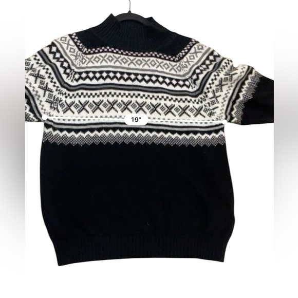 Intialpaca Fair Isle alpaca sweater gray black white large - Picture 4 of 9